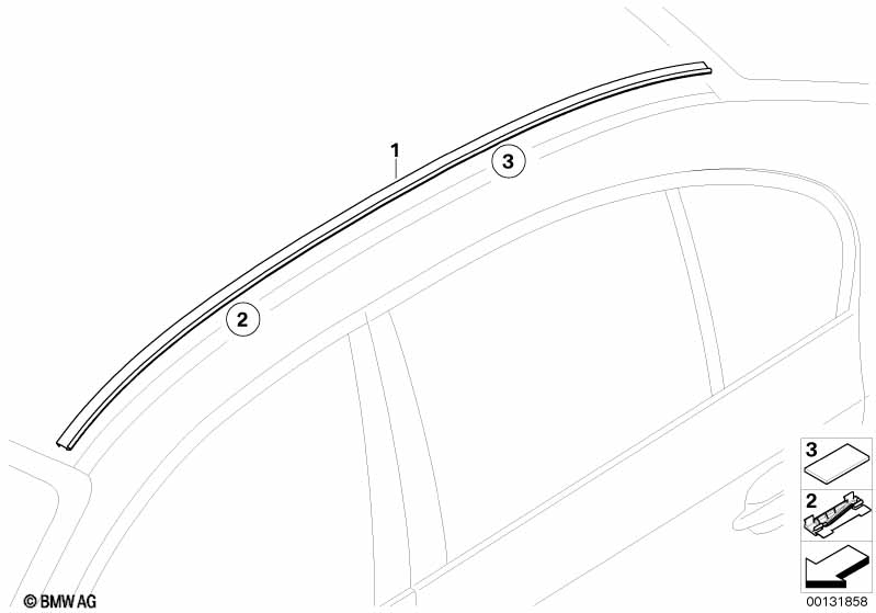Genuine BMW 51137115191 E60 Roof Molding Prime-Coated Left (Inc. 540i, 520i & 525d) | ML Performance UK Car Parts