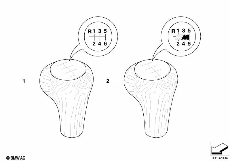 Individual wood gear shift knobs 6-speed