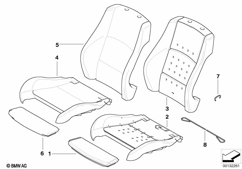 Genuine BMW 52107843515 E90 E91 Cover Backrest Leather Left SCHWARZ (Inc. 316i, 316d & 330d) | ML Performance UK Car Parts