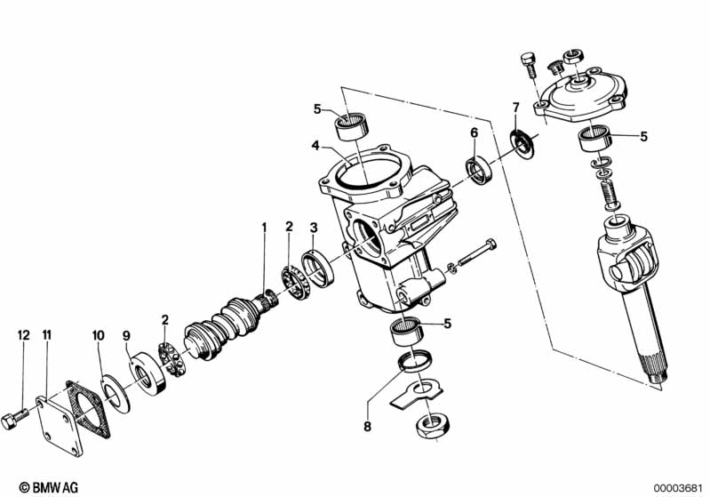 Steering box single components