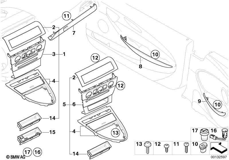 Genuine BMW 51418041748 E63 E64 Decorative Strip, Door Front Right CARBON (Inc. M6) | ML Performance EU Car Parts