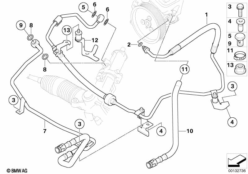 Hydro steering-oil pipes