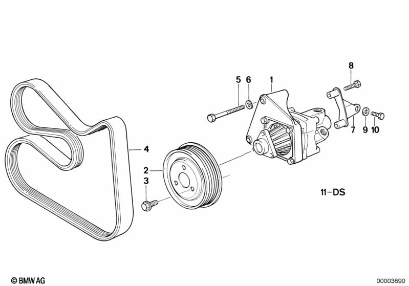 Hydro steering-vane pump/mounting