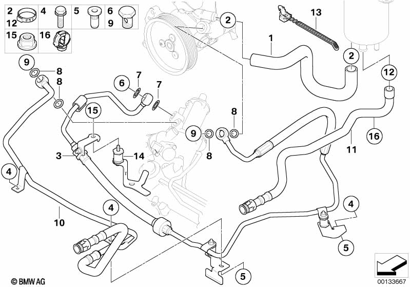 Power steering/oil pipe/Active steering