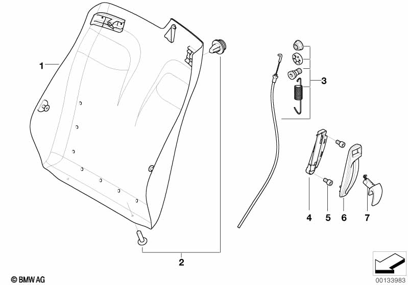 Seat, front, backrest frame