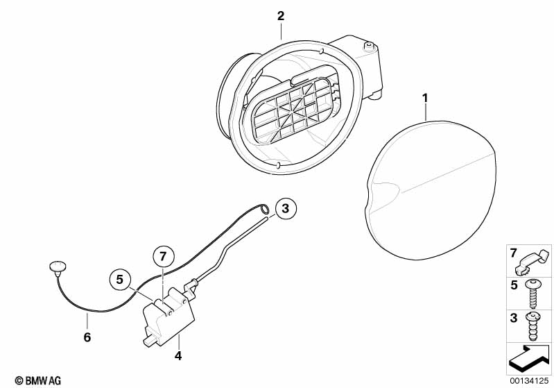 Genuine BMW Mini 51257131748 E84 E87 Emergency Mechanism (Inc. 128i, M3 & Cooper ALL4) | ML Performance EU Car Parts
