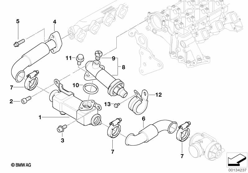 Genuine BMW 11712463463 E46 E38 E60 Pipe (Inc. 318d, 330d & 320Cd) | ML Performance UK Car Parts