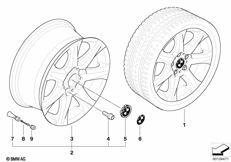 BMW light alloy wheel, star spoke 170