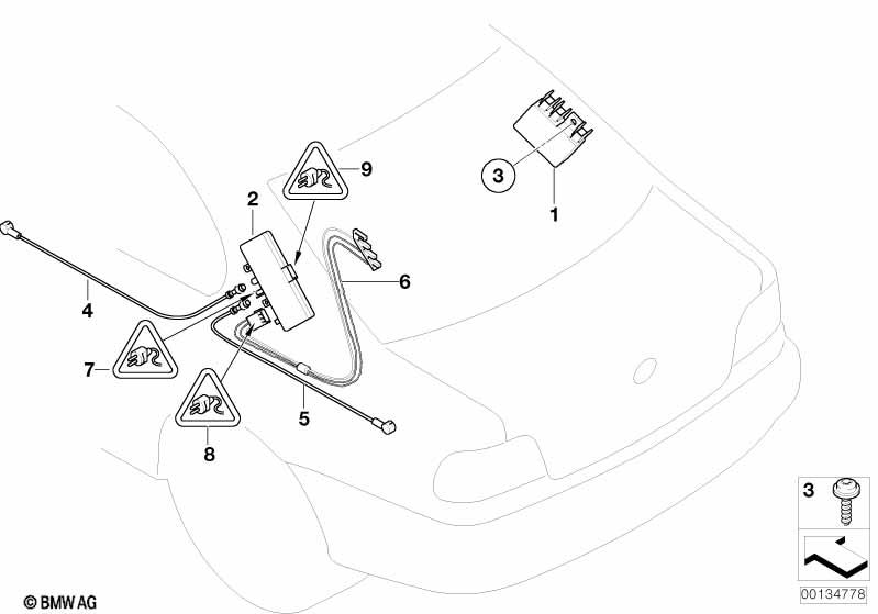Single parts f rear window antenna