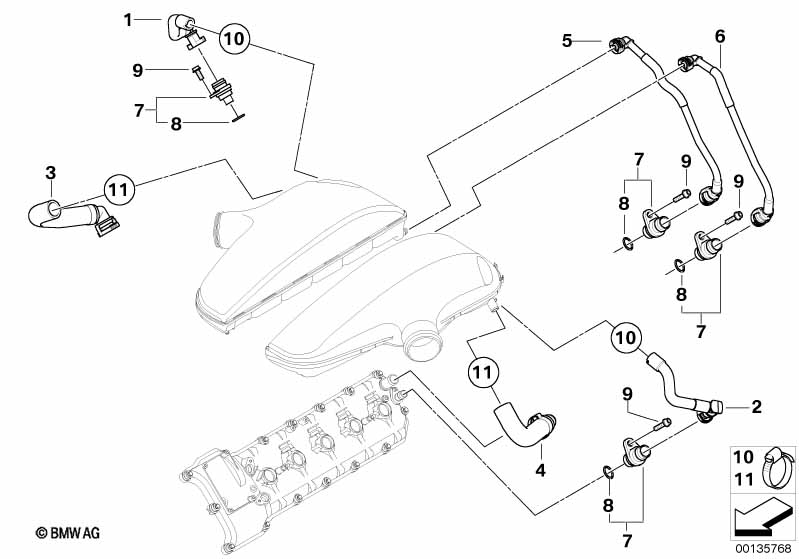 Genuine BMW 11617836943 E64 E60 E63 Oil Return Hose ZYL. 1-5 (Inc. M5 & M6) | ML Performance UK Car Parts