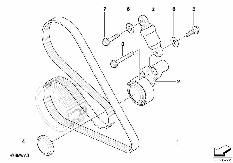 Genuine BMW 11287838226 E64 E61 E63 Ribbed V-Belt 6PK X 1432 (Inc. M5 & M6) | ML Performance UK Car Parts