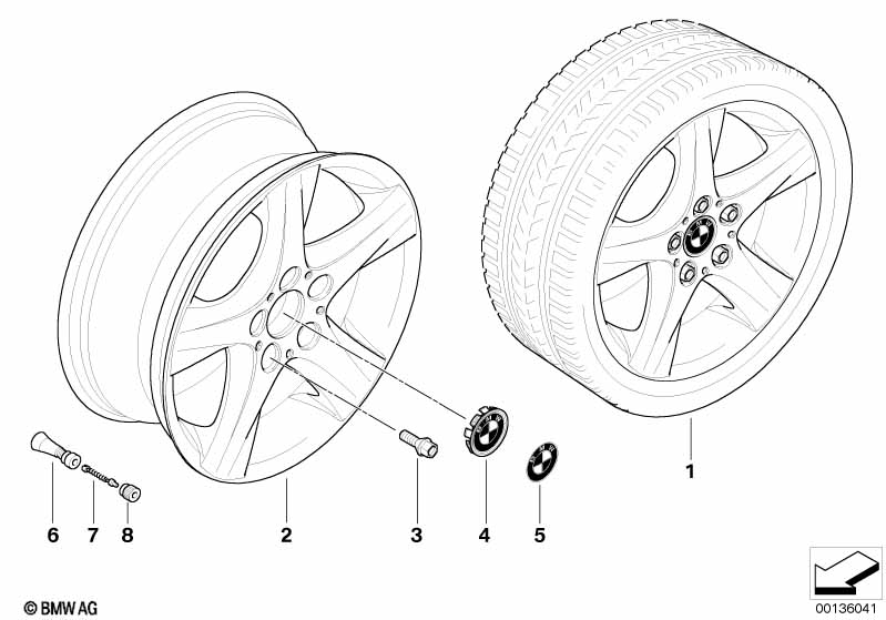 BMW light alloy wheel, spider spoke 142