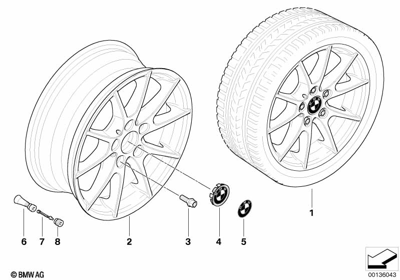 BMW LA wheel/double spoke 178