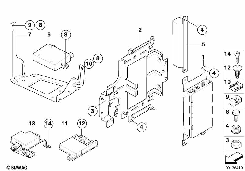 Single parts, SA 644, trunk
