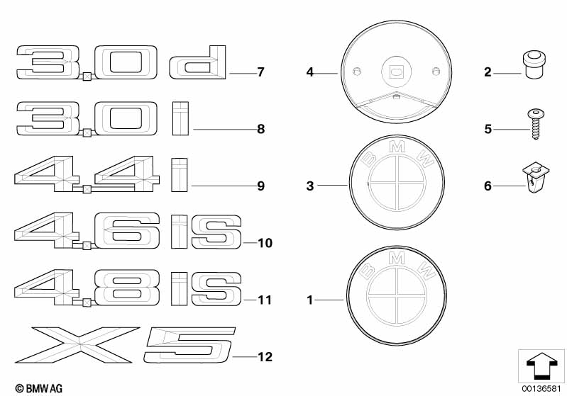 Genuine BMW 51147008543 E53 Emblem Adhered Right - 4.4I - (Inc. X5 4.4i) | ML Performance UK Car Parts