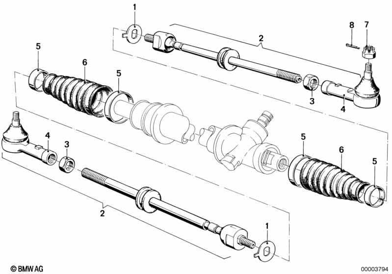 Tie rods without steering damper