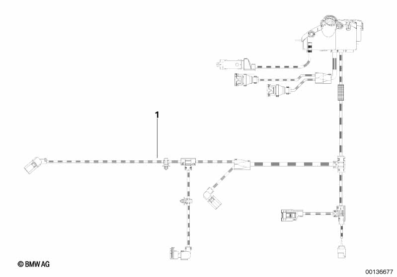 Engine wiring harness, engine module