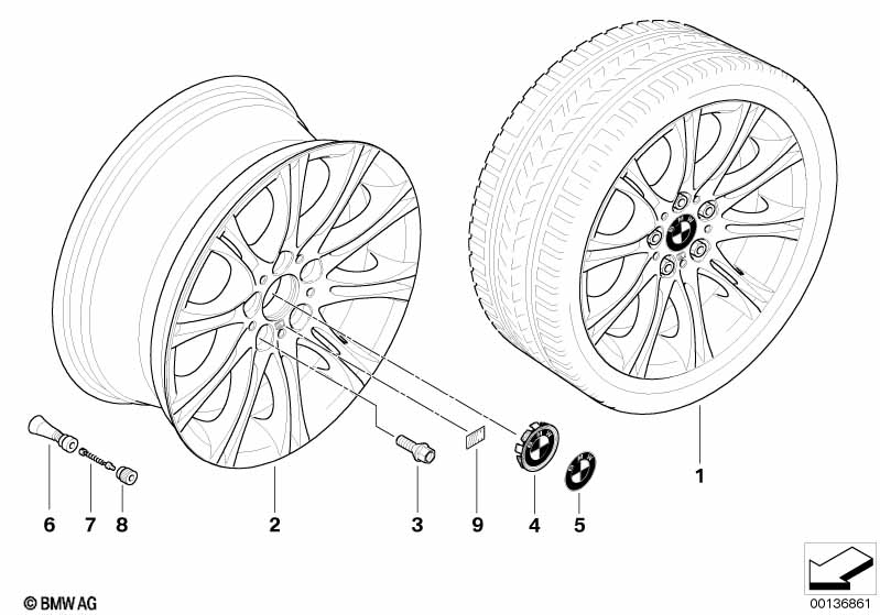 BMW alloy wheel, M double spoke 135