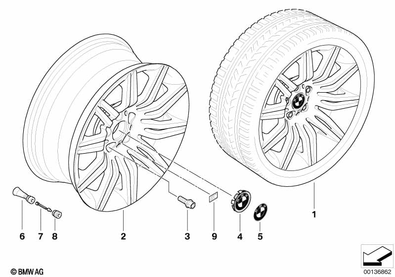 BMW alloy wheel, M double spoke 172
