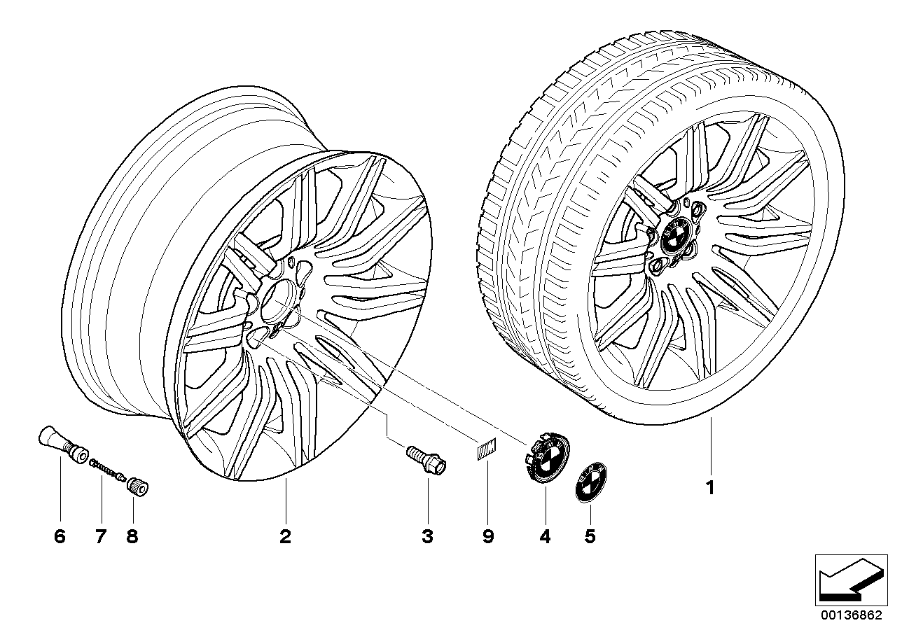 Genuine BMW 36118036948 E60 E61 Light Alloy Rim 81/2JX19 ET:18 (Inc. 525d, 525i & 550i) | ML Performance UK Car Parts