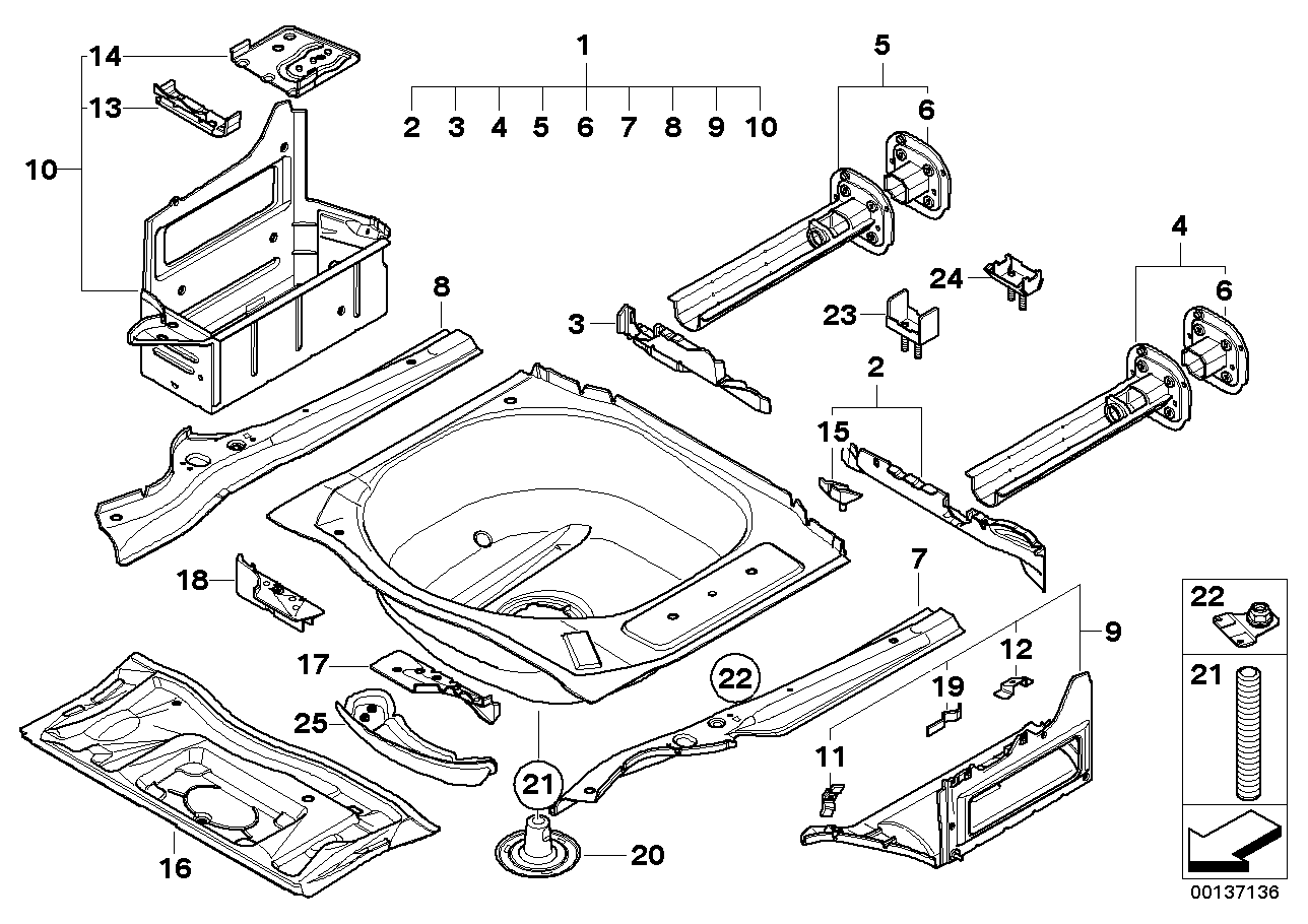 Genuine BMW 41127160440 E61 Mount, Tension Strut (Inc. 545i) | ML Performance UK Car Parts