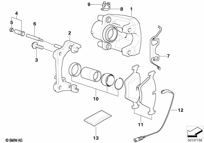Rear brake / brake pad / wear sensor