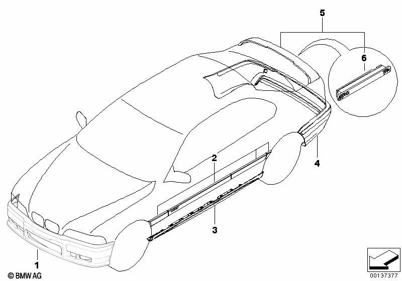 Genuine BMW 82119403144 E36 Retrofit Kit, M Moldings (Inc. 318i, 316i & 325i) | ML Performance EU Car Parts