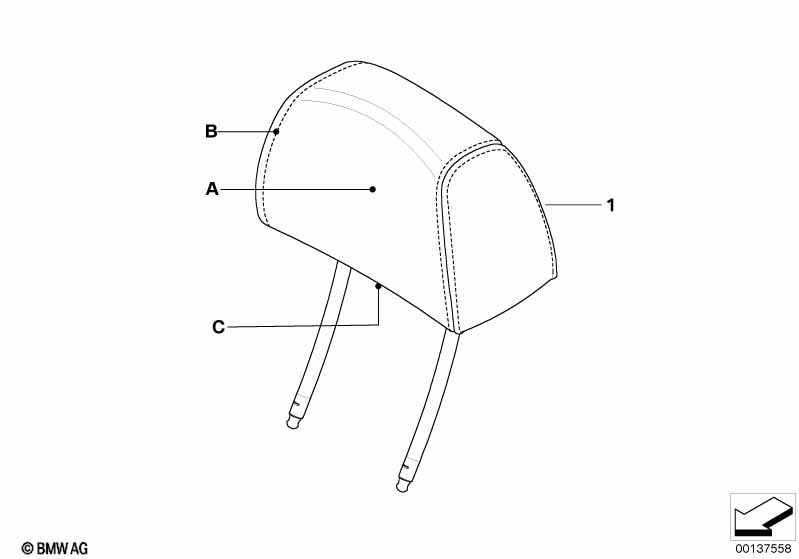 Ind. headrest, sports seat, front
