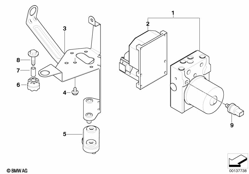 Hydro unit DSC/control unit/fastening