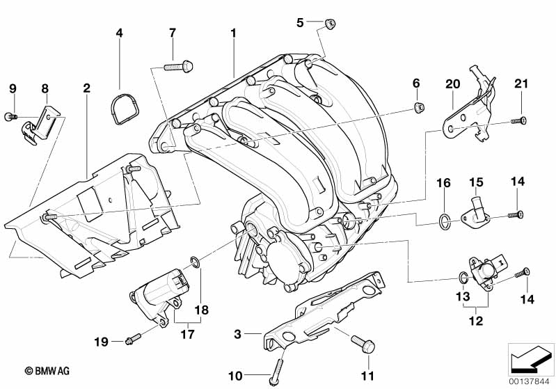 Genuine BMW 11617511384 E83 E90 E87 Angle Connector (Inc. 318Ci, 316i & 318i) | ML Performance US Car Parts