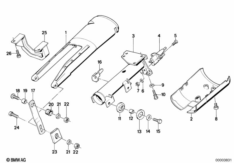 Steering column-tube/trim panel