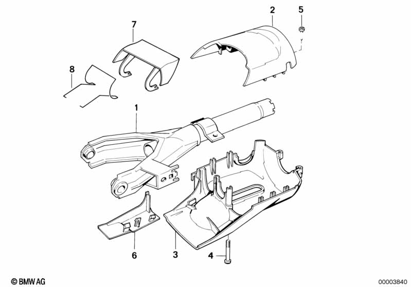 Steering column-tube/trim panel