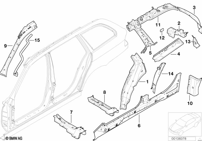 Single components for body-side frame