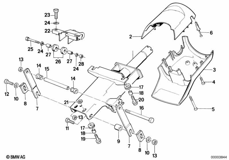 Steering column-bearing sup./single part