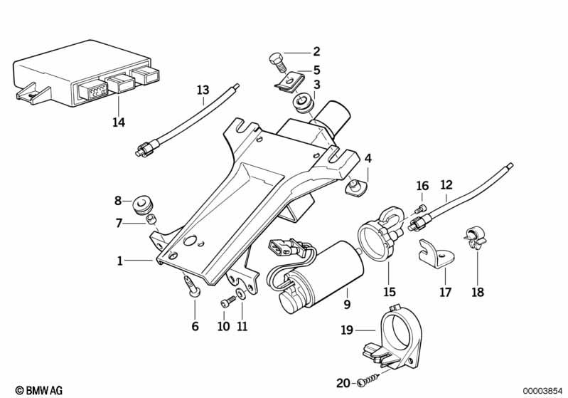 Steering column-elec.adjust./singl.parts