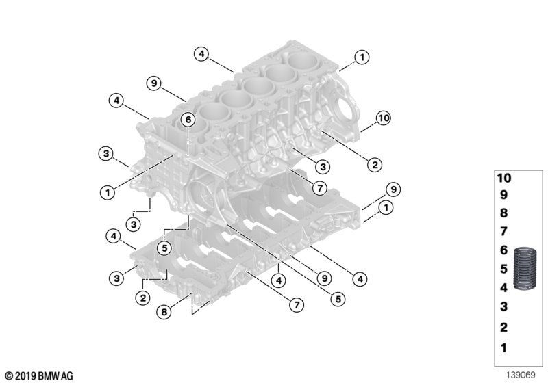 Cylinder crankcase/Heli-Coil insert