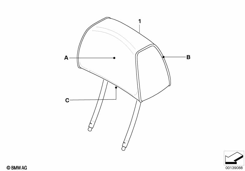 Indv. headrest, basic seat, front