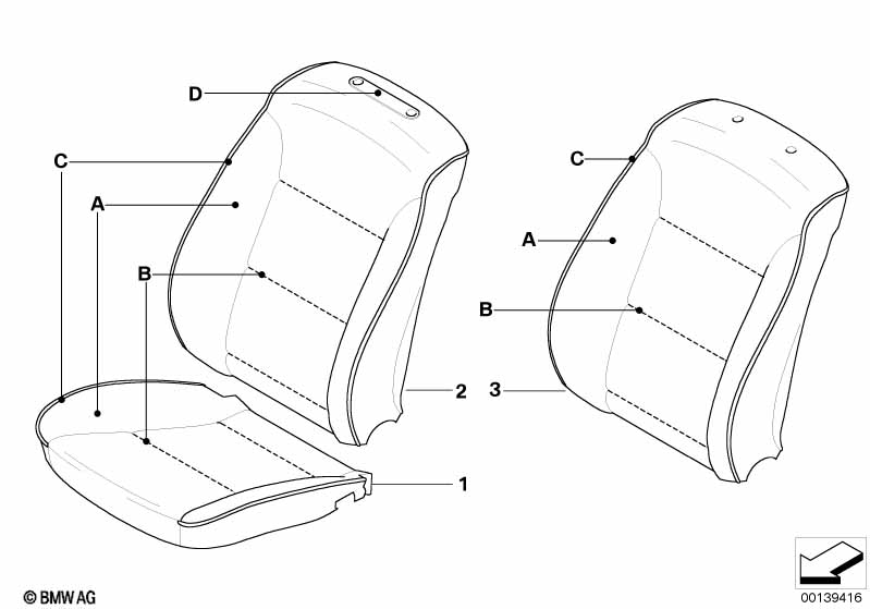 Indiv.cover, basic seat, front