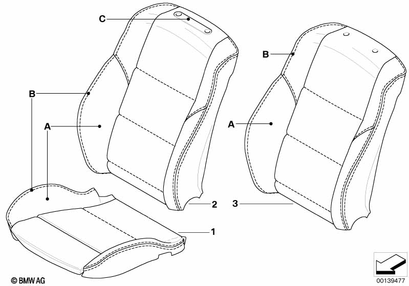 Individual sports seat cover, front
