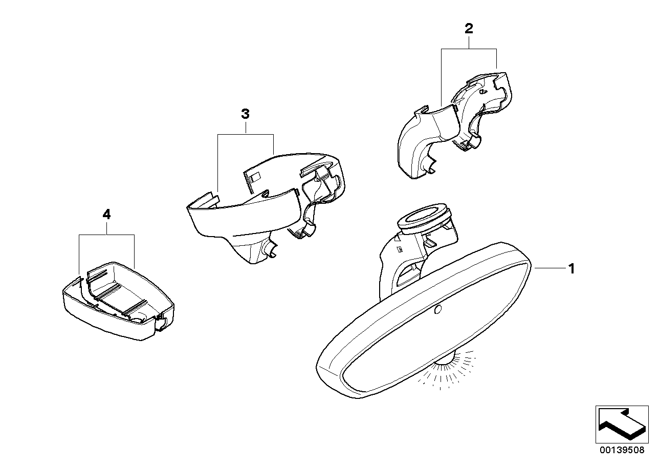 Genuine BMW Mini 51169302885 E88 E87 E81 Rearview Mirror Ec / Led / Radio 315 MHZ (Inc. Z4) | ML Performance UK Car Parts