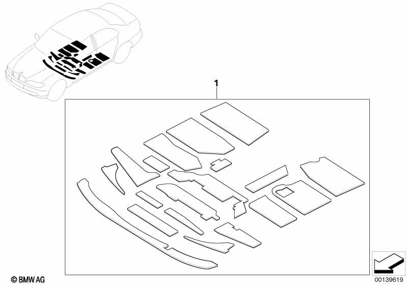 Prot. covers Engine compart./Footwell fr