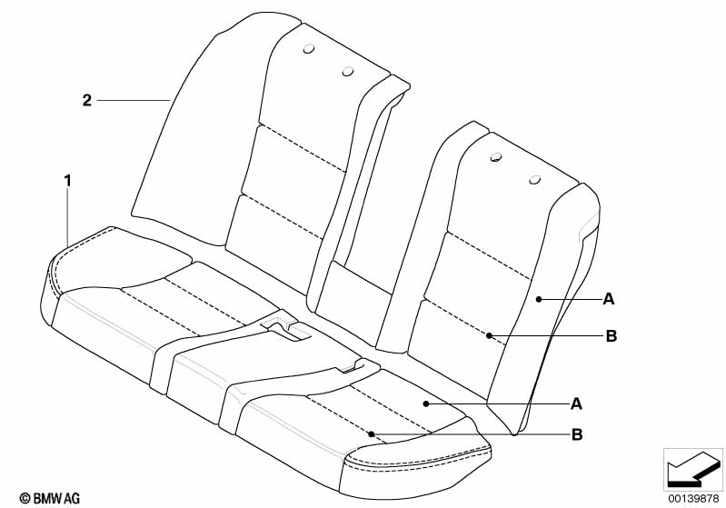 Individual sports seat cover, rear