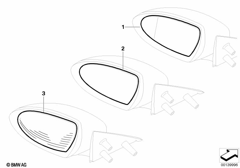 Mirror glas, M wing mirror