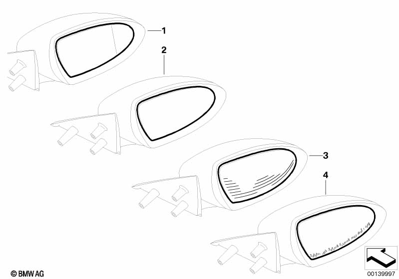 Mirror glas f M wing mirror - SA 430