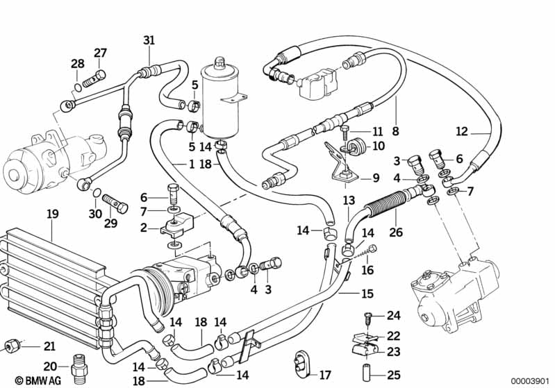 Hydro steering-oil pipes