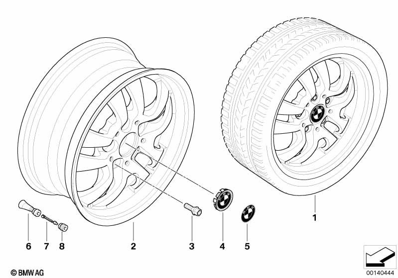 BMW alloy wheel, double spoke 154