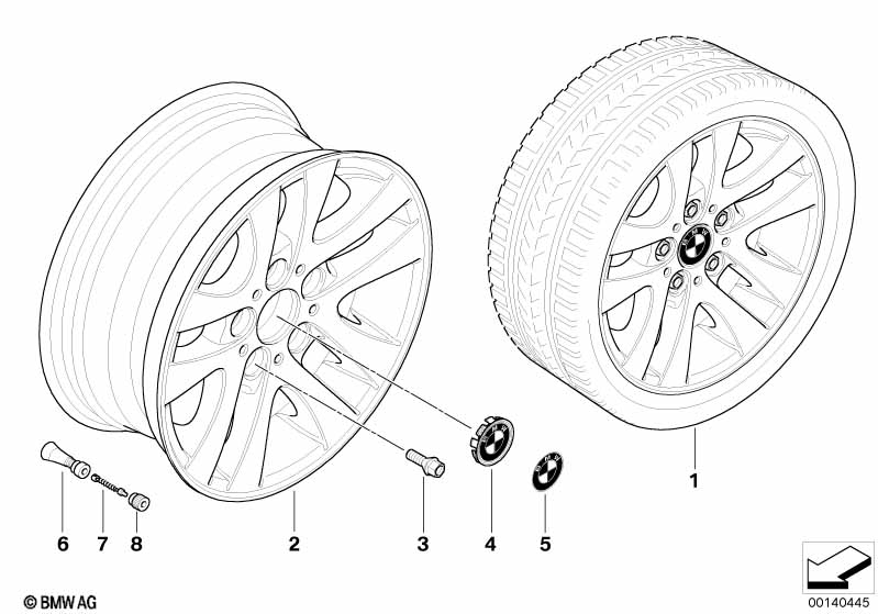 BMW alloy wheel, double spoke 156