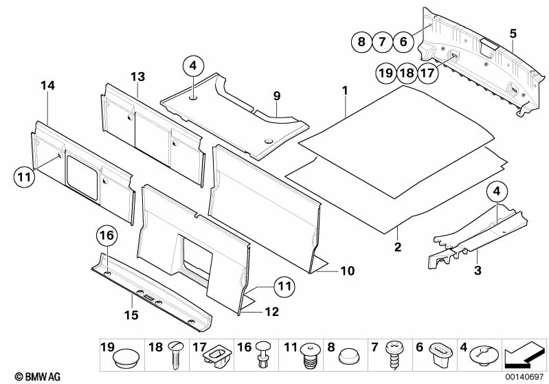 Genuine BMW 51476978051 E63 Trunk Partition Trim Panel ANTHR.-MELANGE (Inc. 645Ci, 650i & 630i) | ML Performance EU Car Parts