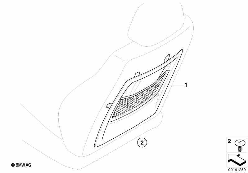 Retrofit, net bag at seat backrest