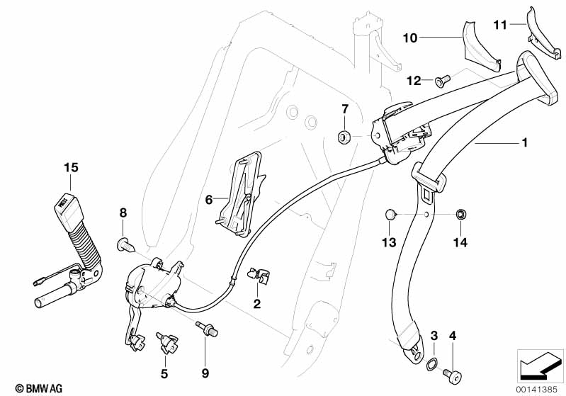 Genuine BMW 72119143253 E64 Upper Belt Front Left CREAMBEIGE (Inc. 630i, 635d & 650i) | ML Performance EU Car Parts